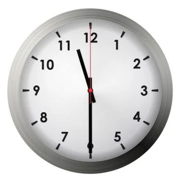 Analog metal wall clock Stock Illustration
