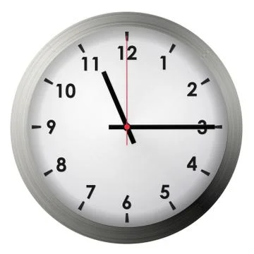 Analog metal wall clock Stock Illustration