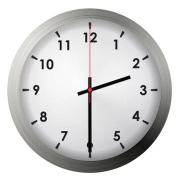 Analog metal wall clock Stock Illustration