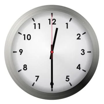 Analog metal wall clock Stock Illustration