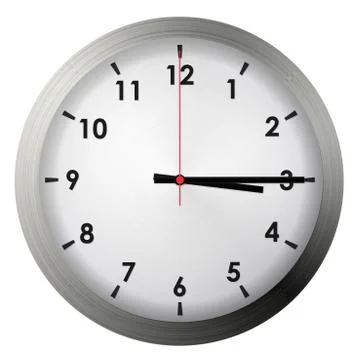 Analog metal wall clock Stock Illustration