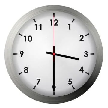 Analog metal wall clock Stock Illustration