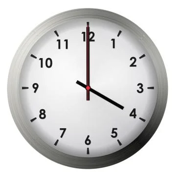 Analog metal wall clock Stock Illustration