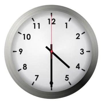 Analog metal wall clock Stock Illustration