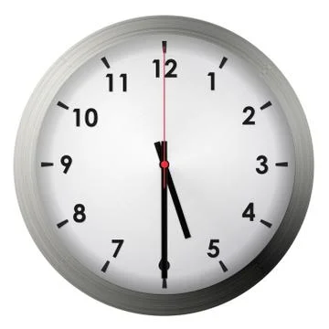 Analog metal wall clock Stock Illustration