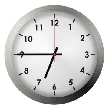 Analog metal wall clock Stock Illustration