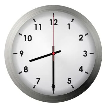 Analog metal wall clock Stock Illustration