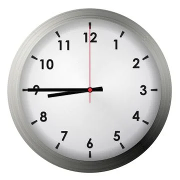 Analog metal wall clock Stock Illustration