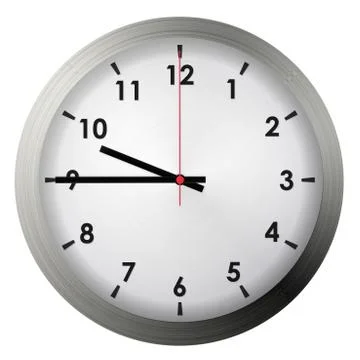 Analog metal wall clock Stock Illustration