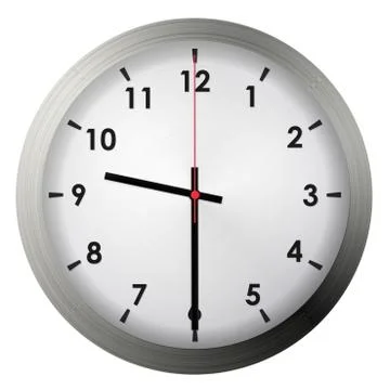 Analog metal wall clock Stock Illustration