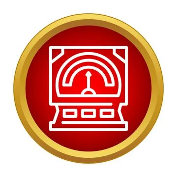 Analog meter displaying measurement data icon concept Stock Illustration