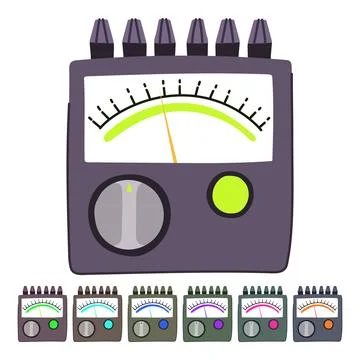 Analog meter measuring power consumption concept graphic Stock Illustration