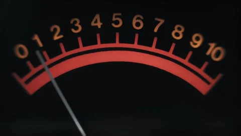 Analog Meter Needle Fluctuating Close Up Stock Footage 319583946