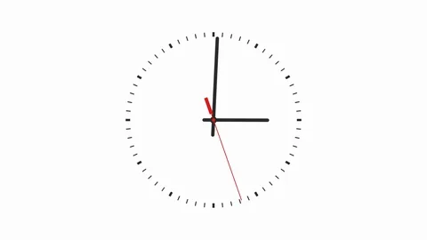 Analog minimal clock second hand white background no numbers Stock Footage 127139224