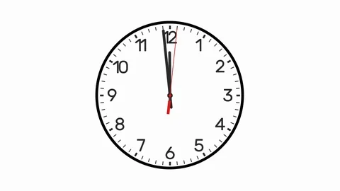 Analog minimal clock second hand white background no numbers Video stock 127159887