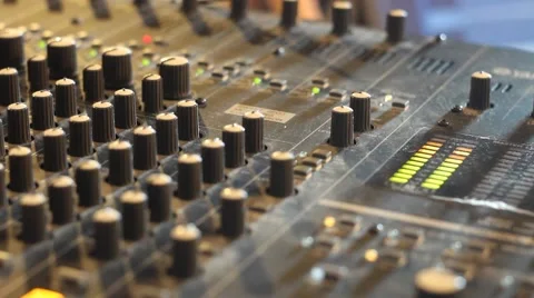 Analog mixing console in use Stock Footage 42186336