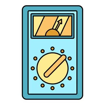 Analog multimeter showing electric current voltage measurement Stock Illustration