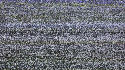 Analog noise on TV screen 2 Stock Footage 86537604