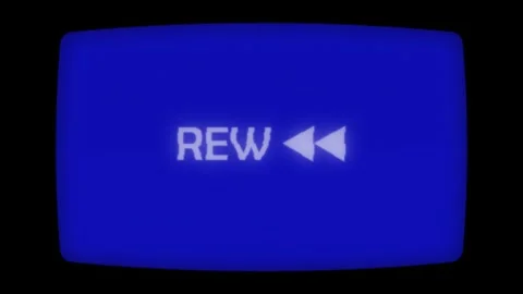 Analog Old TV Rewind Display Retro Blue Screen Animation Static Noise Effect Vídeos de archivo 315616881