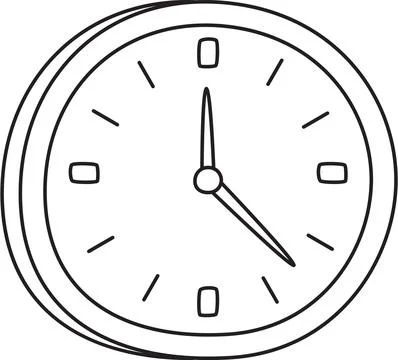 Analog or Wall Clock Illustration Stock Illustration