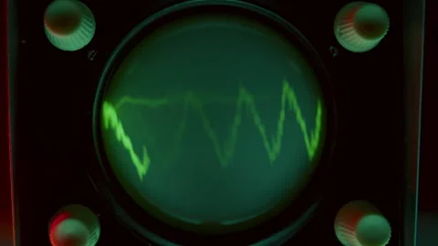 Analog Oscilloscope Displaying Green Zigzag Waveform Stock Footage 291927411