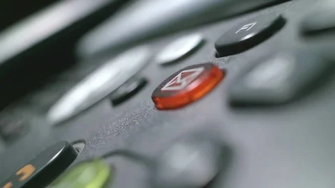 The analog phone is extremely close-up. The sales manager dials to customer Stock Footage 80536087