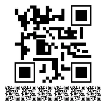 Analog qr code label cartoon vector graphic Illustration