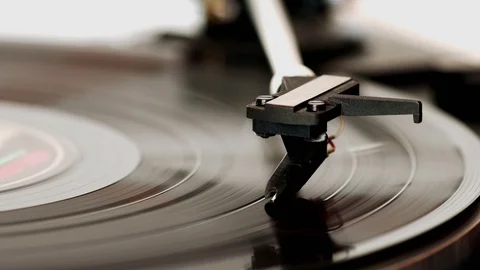 Analog record player for records and music Stock Footage 103050426