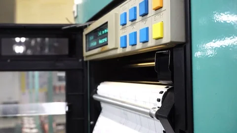 Analog recorder printing ink into graph paper. Stock Footage 104613211