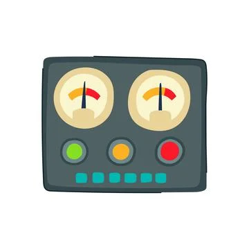 Analog retro control panel cartoon vector illustration Stock Illustration