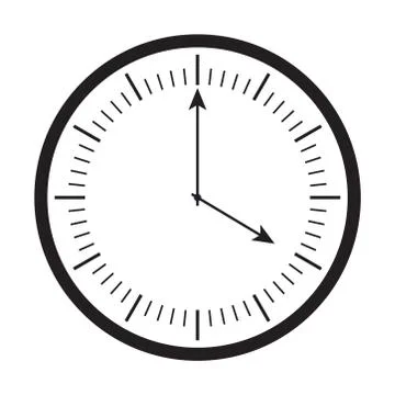 Analog Round Wall Clock Icon Stock Illustration