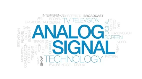 Analog signal animated word cloud, text design animation. Kinetic typography. Stock Footage 82354544