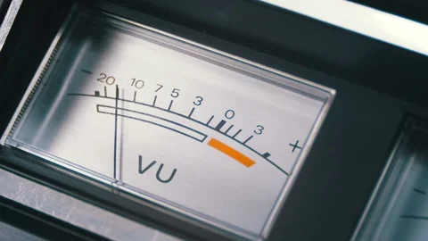 Analog Signal Indicator with Arrow. Meter of the audio signal in decibels. Stock Footage 103644436