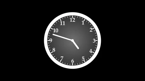 Analog Simple counting down clock isolated, A simple analog clock with a bl.. Stock Footage 304394067