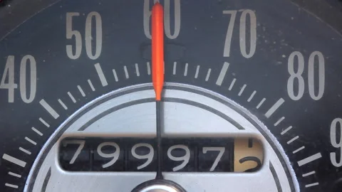 Analog Speedometer Running 50 To 60 Then Stopping Stock Footage 303178535