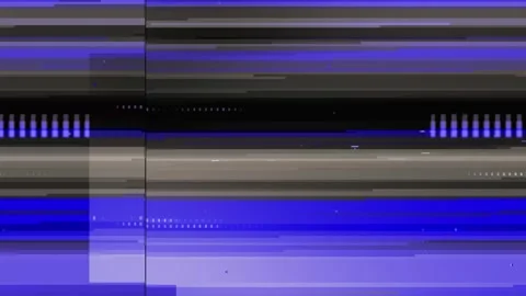 Analog Static Noise texture overlay. Horizontal stripes offset Video stock 301909111