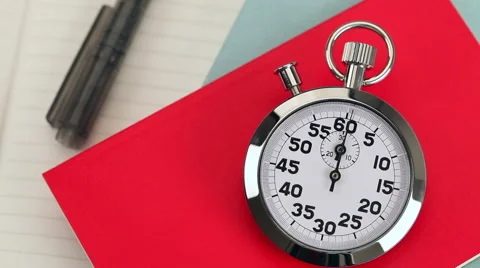 Analog stopwatch on desk Video stock 44125745