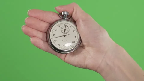 Analog Stopwatch On The Green Screen Stock Footage 237599127