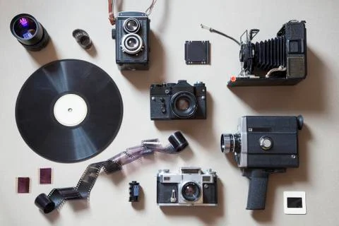 Analog technology items Stock Photos