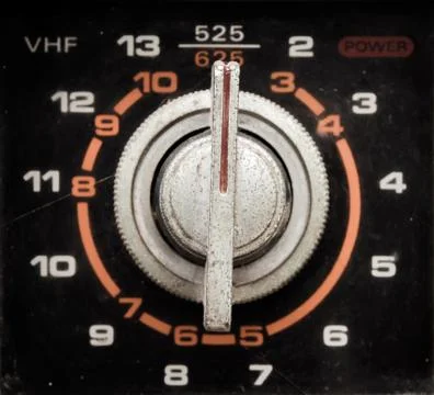 Analog television button Stock Photos