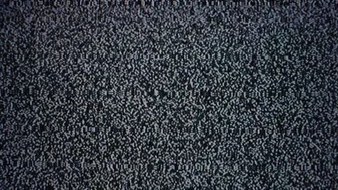 Analog Television Screen Displaying Black and White Static Noise Texture Stock Footage 335633699
