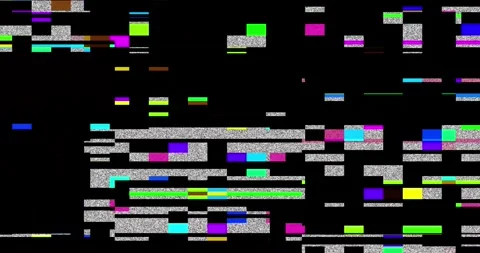 Analog television screen with glitch Stock Footage 335805477