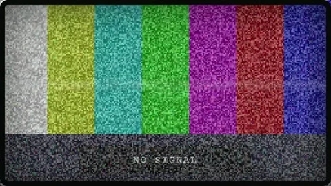Analog Television Static Noise with Color Bars and No Signal Glitch Effect Stock Footage 345755837