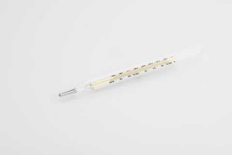 Analog Thermometer on White Background Stock Photos