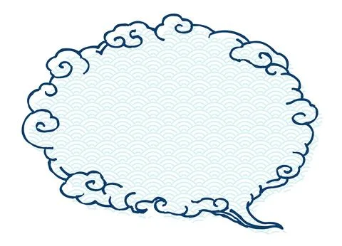 Analog touch pattern painting speech bubble with ukiyo-e touch Stock Illustration
