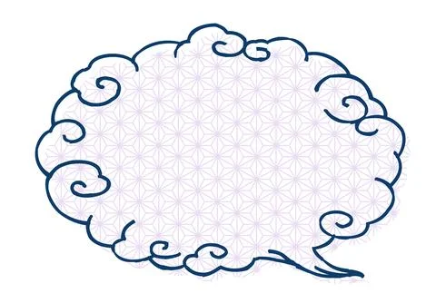 Analog touch pattern painting speech bubble with ukiyo-e touch Stock Illustration