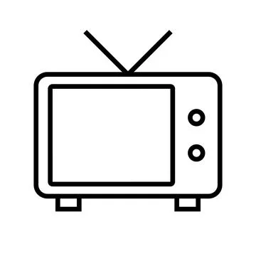 Analog TV with antenna. Vector. Stock Illustration
