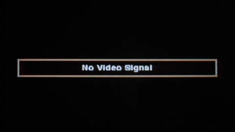 Analog tv screen no video signal glitch	 Stock Footage