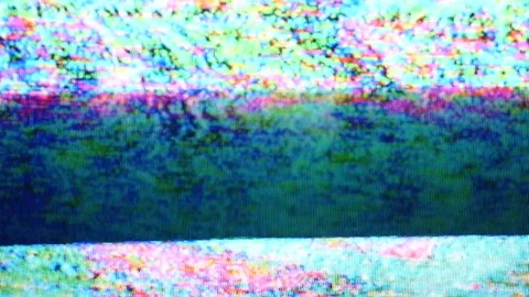 Analog TV signal with bad interference Stock Footage