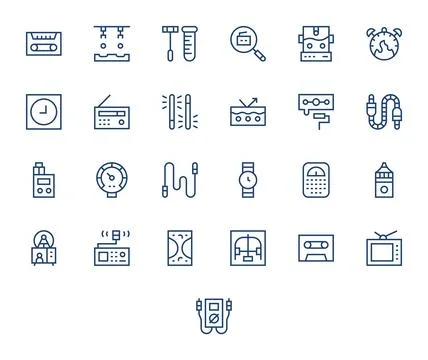 Analog Ultimate Vector Package with 25 Retina Ready Regular Line Grid Fitte.. Stock Illustration